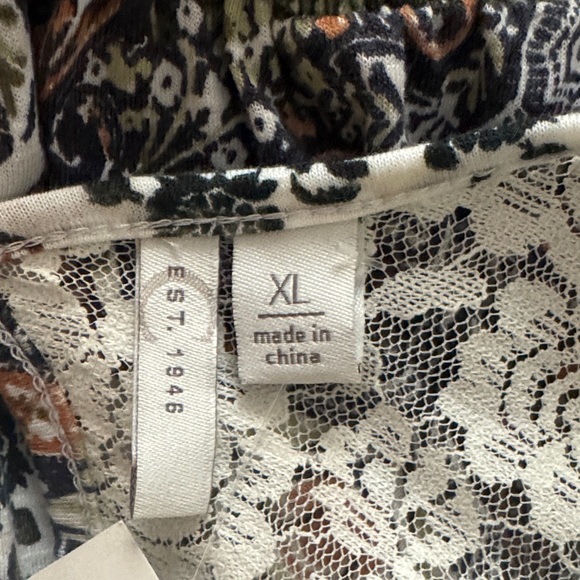 Cato Multicolor Paisley Blouse with Lace Detail - Picture 2 of 6